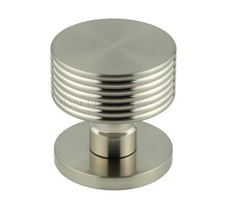 Satin Nickel Ribbon Mortice Door Knobs 60mm