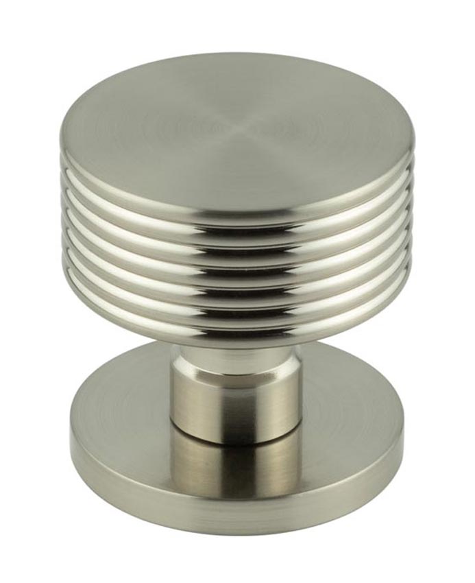 Satin Nickel Ribbon Mortice Door Knobs 60mm