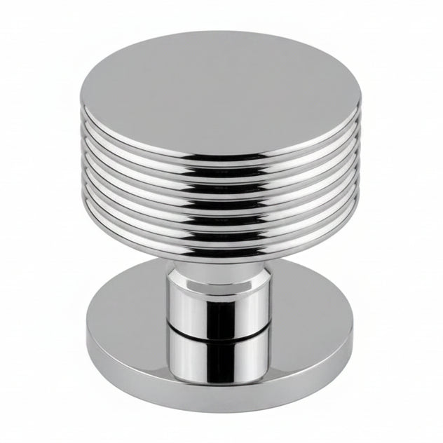 Polished Chrome Ribbon Mortice Door Knobs 60mm