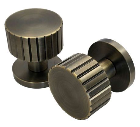 Antique Brass Cog Mortice Door Knobs 60mm