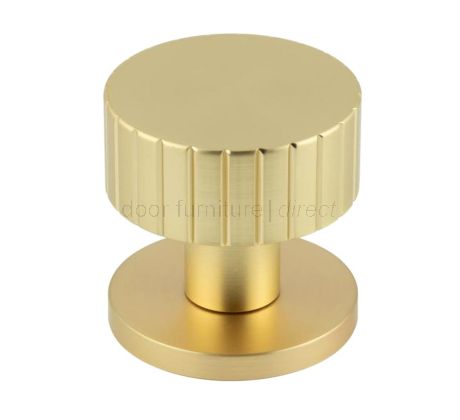 Satin Brass Cog Mortice Door Knobs 60mm