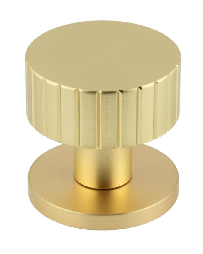 Satin Brass Cog Mortice Door Knobs 60mm