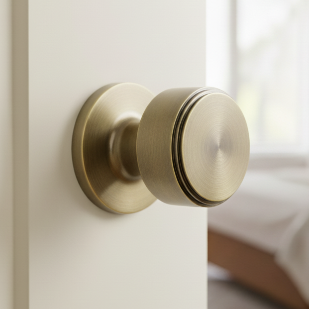 Antique Brass Step Mortice Door Knobs 60mm