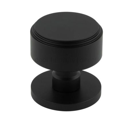 Matt Black Step Mortice Door Knobs 60mm