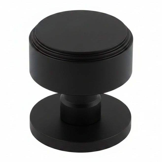 Matt Black Step Mortice Door Knobs 60mm