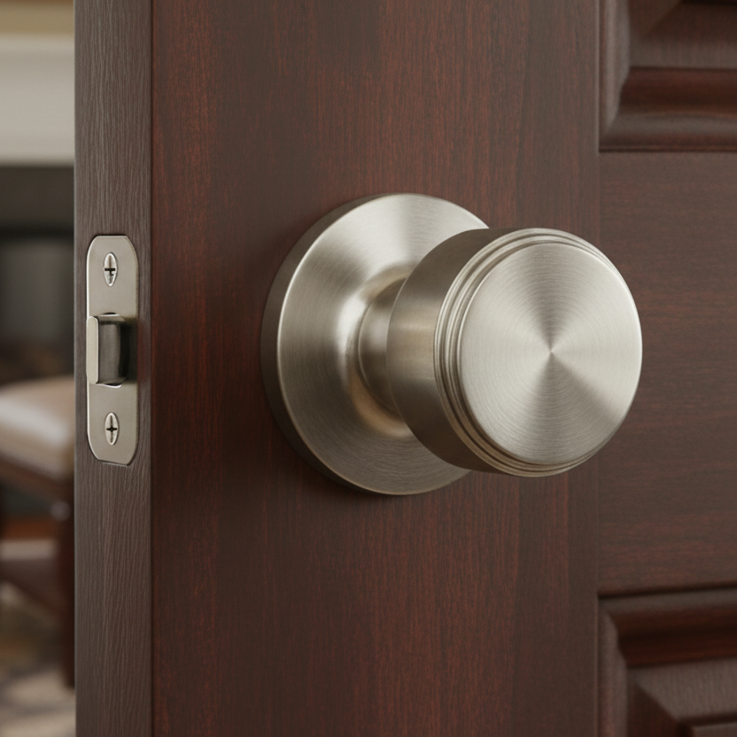 Satin Nickel Step Mortice Door Knobs 60mm