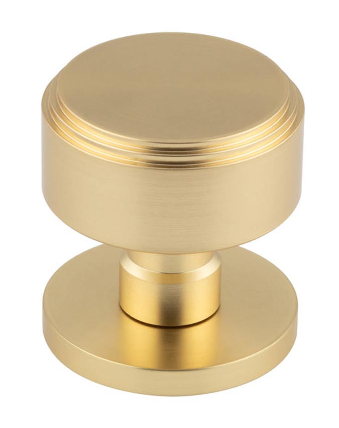 Satin Brass Step Mortice Door Knobs 60mm