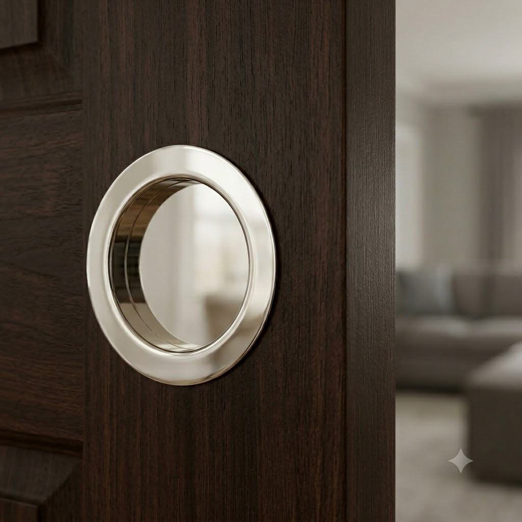 Circular Flush Pull 75mm Polished Nickel BUR215PN