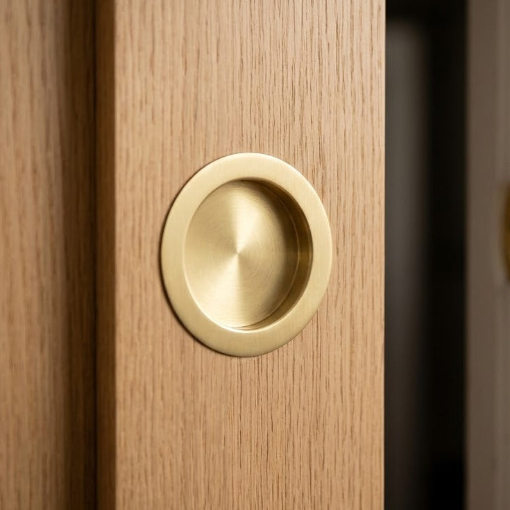 Circular Flush Pull 75mm Satin Brass BUR215SB