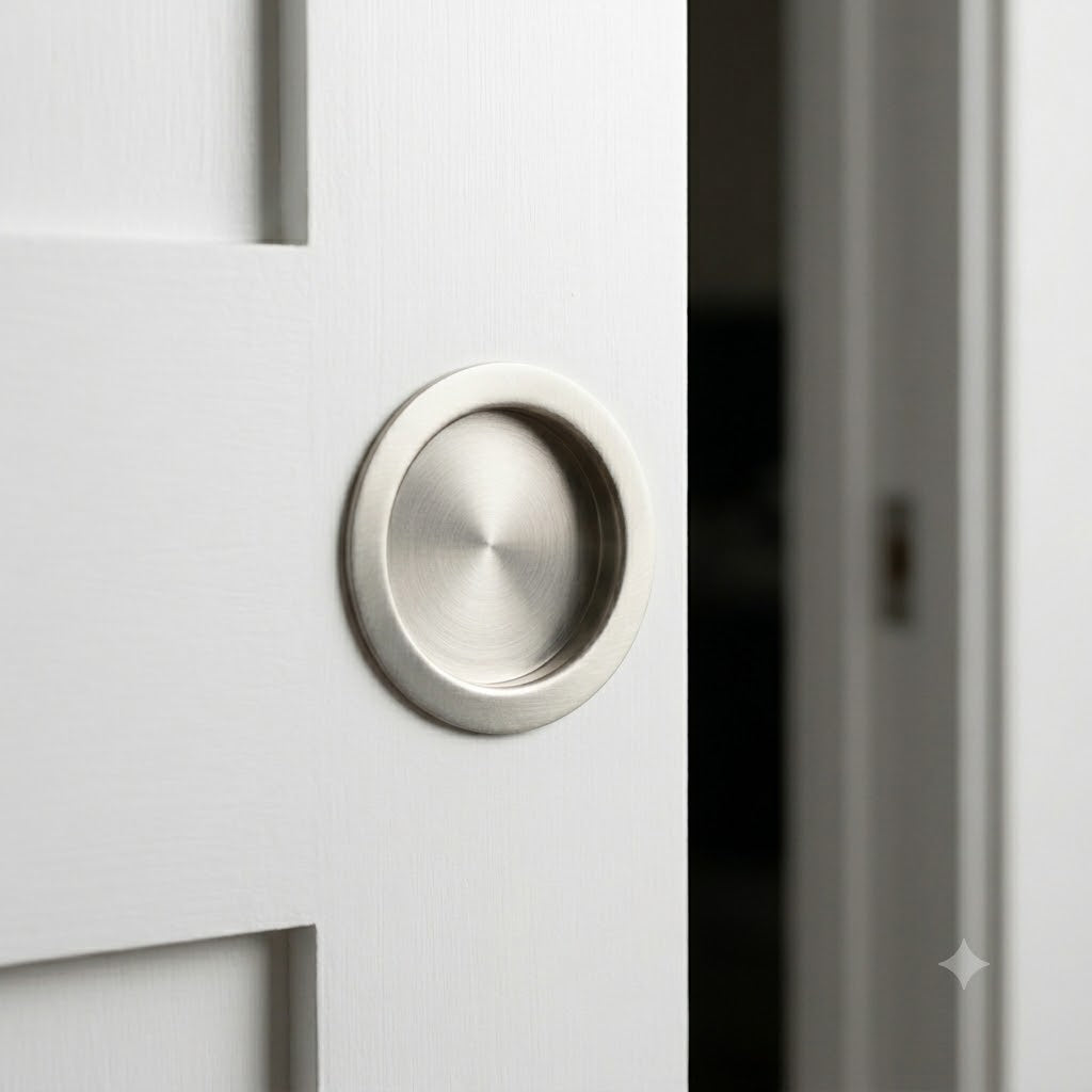 Circular Flush Pull 75mm Satin Nickel BUR215SN