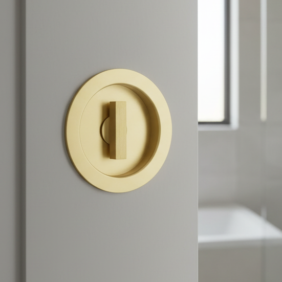 Circular Turn and Release 75mm Satin Brass BUR216SB