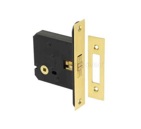 Polished Brass Sliding Bathroom Door Lock 76mm
