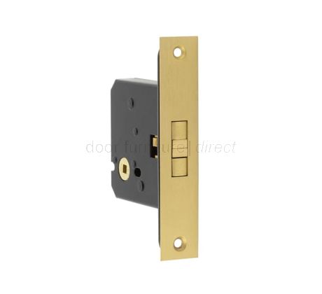 Satin Brass Sliding Bathroom Door Lock 76mm