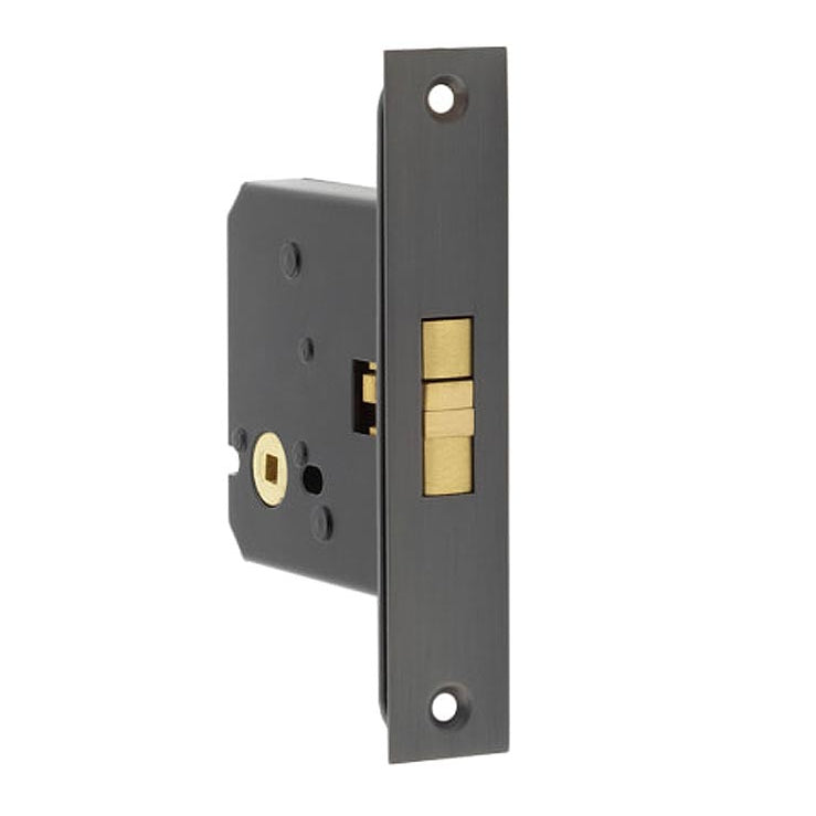 Dark Bronze Sliding Bathroom Door Lock 76mm