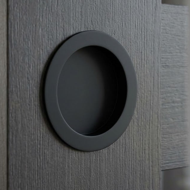 Circular Flush Pull 75mm Matt Black BUR215MB