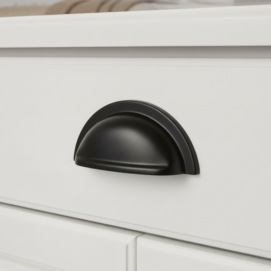 Matt Black Oxford Drawer Pull 76mm