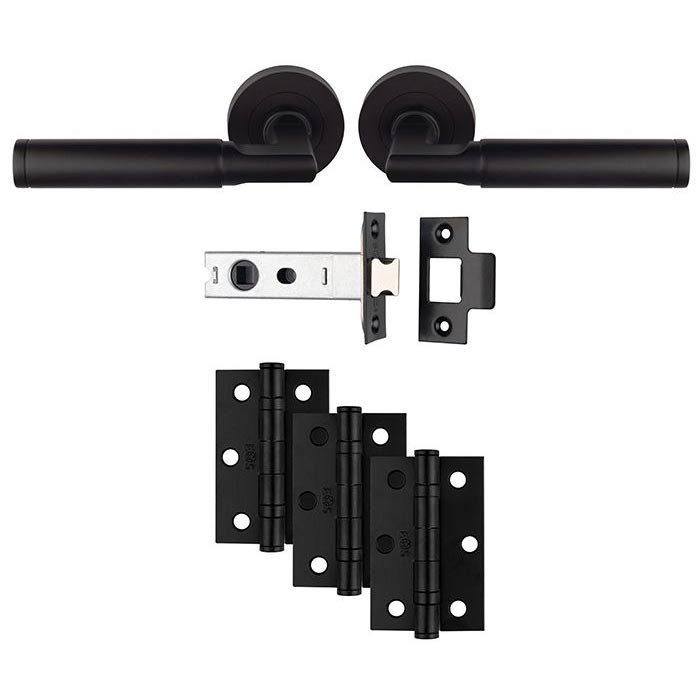 Belas Matt Black Door Handle Pack