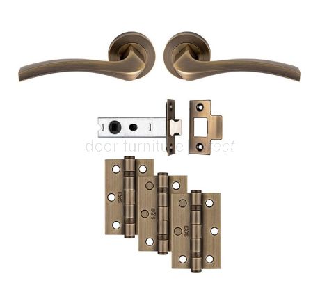Sines Antique Brass Door Handle Pack