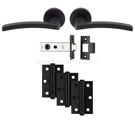 Tavira Matt Black Door Handle Pack