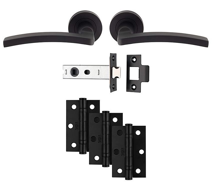 Tavira Matt Black Door Handle Pack