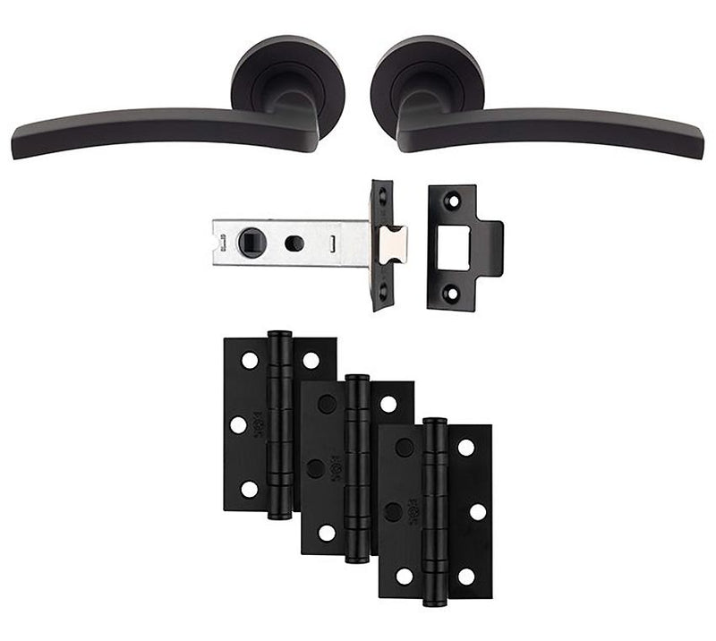 Tavira Matt Black Door Handle Pack