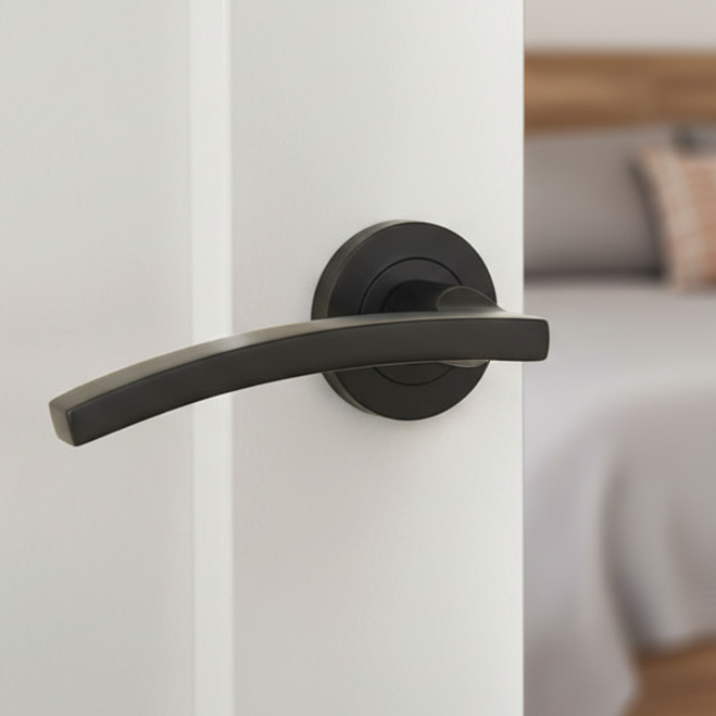 Tavira Matt Black Door Handle Pack
