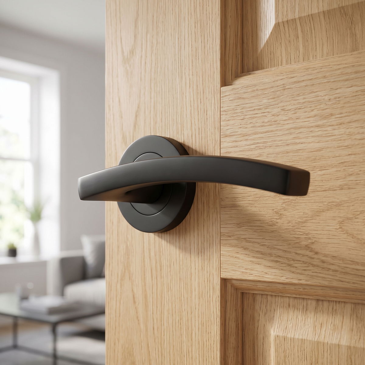 Tavira Matt Black Door Handle Pack