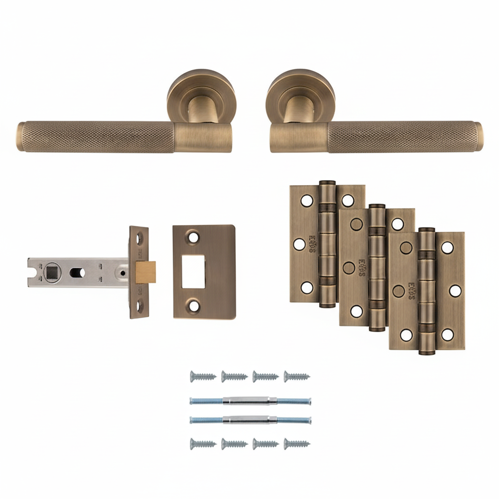 Lagos Antique Brass Door Handle Pack