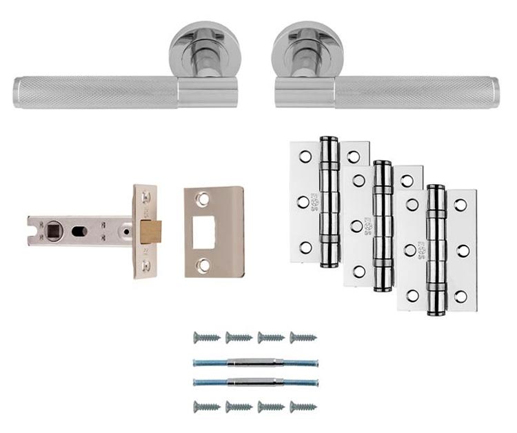Lagos Polished Chrome Door Handle Pack