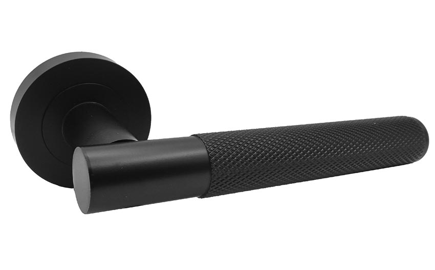 Lagos Matt Black Door Handle Pack