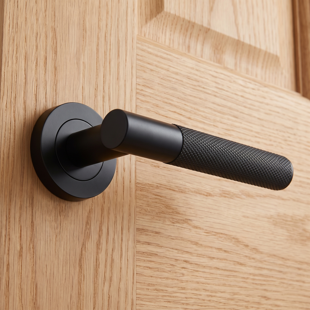 Lagos Matt Black Door Handle Pack