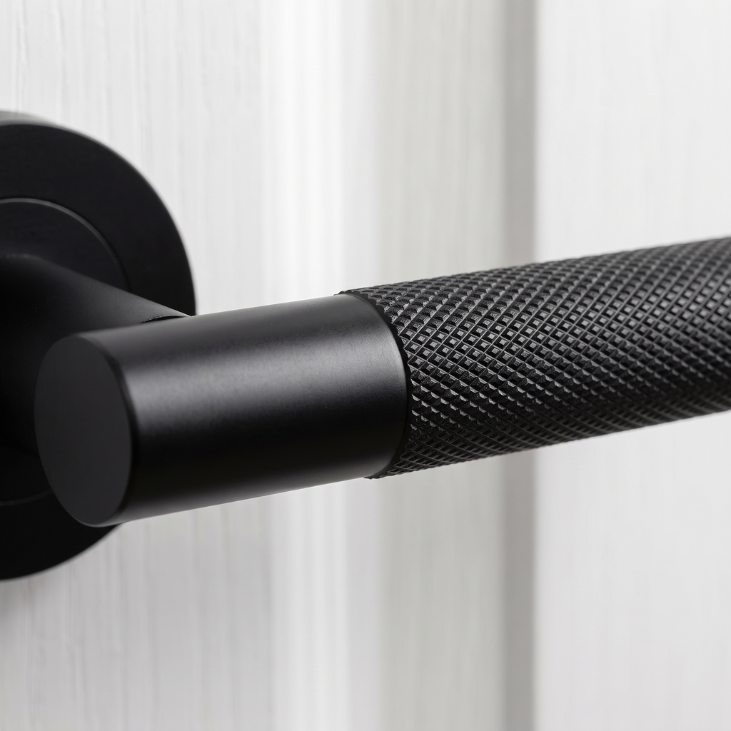 Lagos Matt Black Door Handle Pack