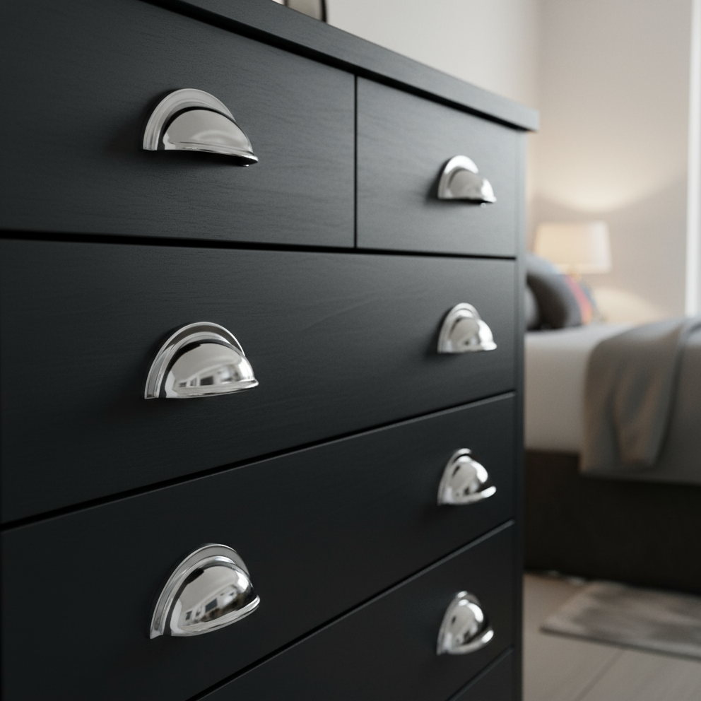 Polished Chrome Oxford Drawer Pull 76mm