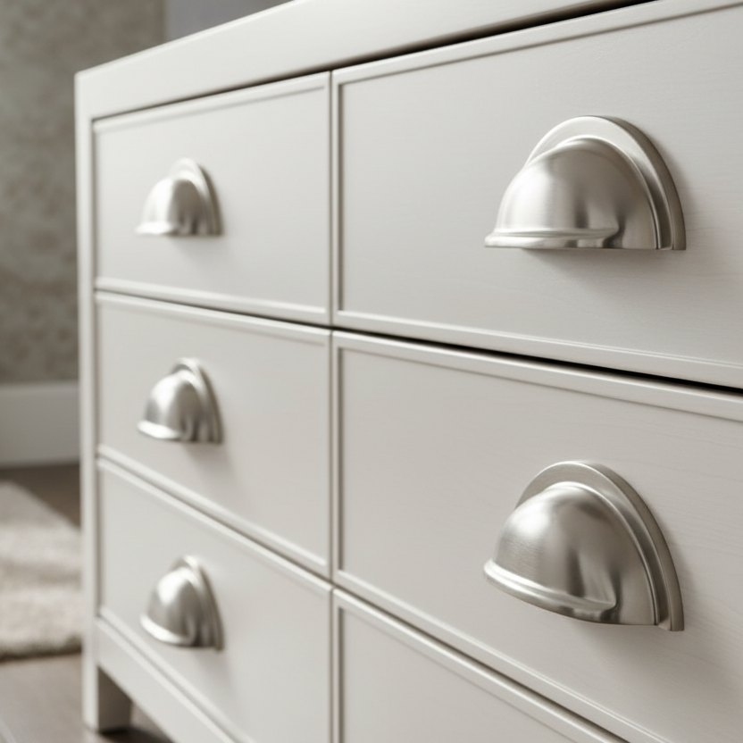 Satin Nickel Oxford Drawer Pull 76mm