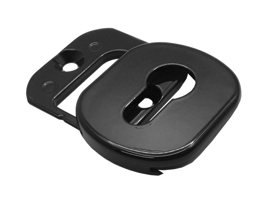 Euro Cylinder Pull and Internal Escutcheon Smooth Black