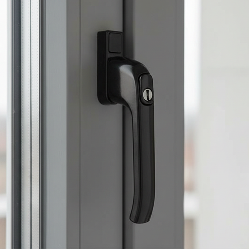 Architectural PVCU Inline Locking Window Handle Smooth Black