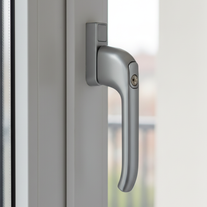 Architectural PVCU Inline Locking Window Handle Hardex Graphite
