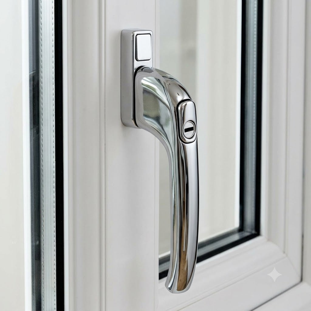 Architectural uPVC Inline Locking Window Handle Hardex Chrome