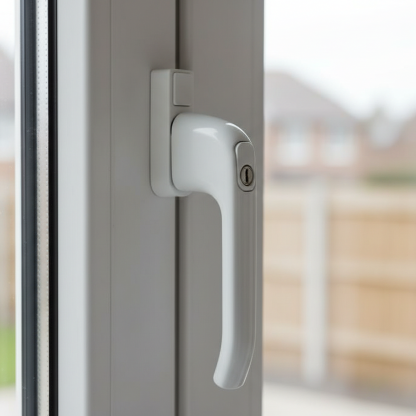 Architectural PVCU Inline Locking Window Handle White – Door Furniture ...