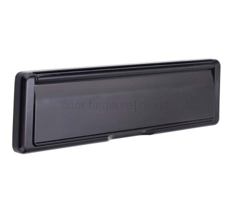 Nu Mail Shield External Letter Plate Smooth Black 310x76mm