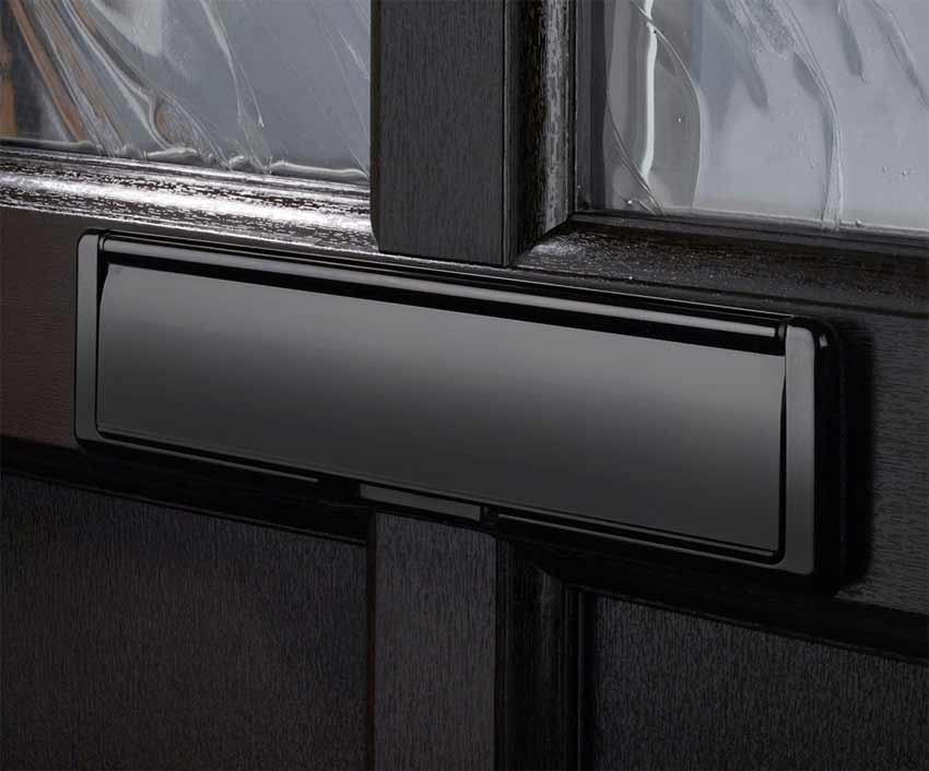 Nu Mail Shield External Letter Plate Smooth Black 310x76mm