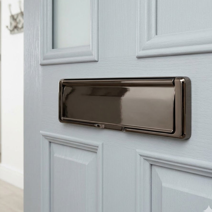 Nu Mail Shield External uPVC Letter Plate Hardex Bronze 310x76mm