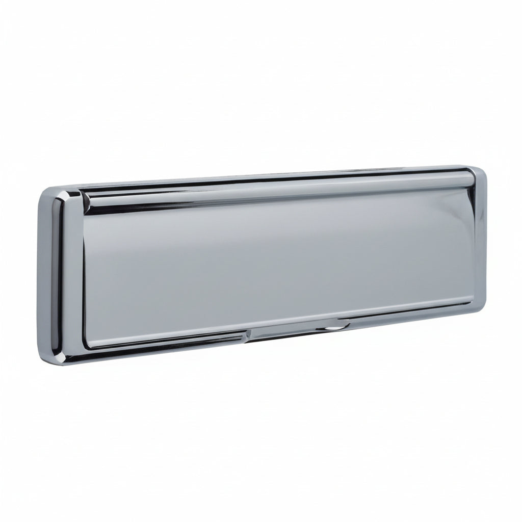 Nu Mail Shield External uPVC Letter Plate Hardex Chrome 310x76mm