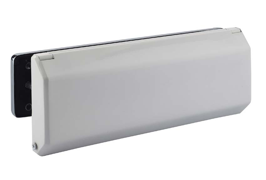 Nu Mail Shield External Letter Plate Hardex Chrome 310x76mm