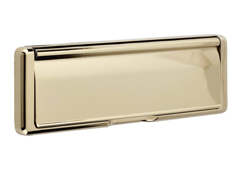 Nu Mail Shield External uPVC Letter Plate Hardex Gold 310x76mm