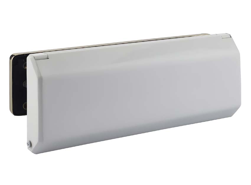 Nu Mail Shield External Letter Plate Hardex Gold 310x76mm