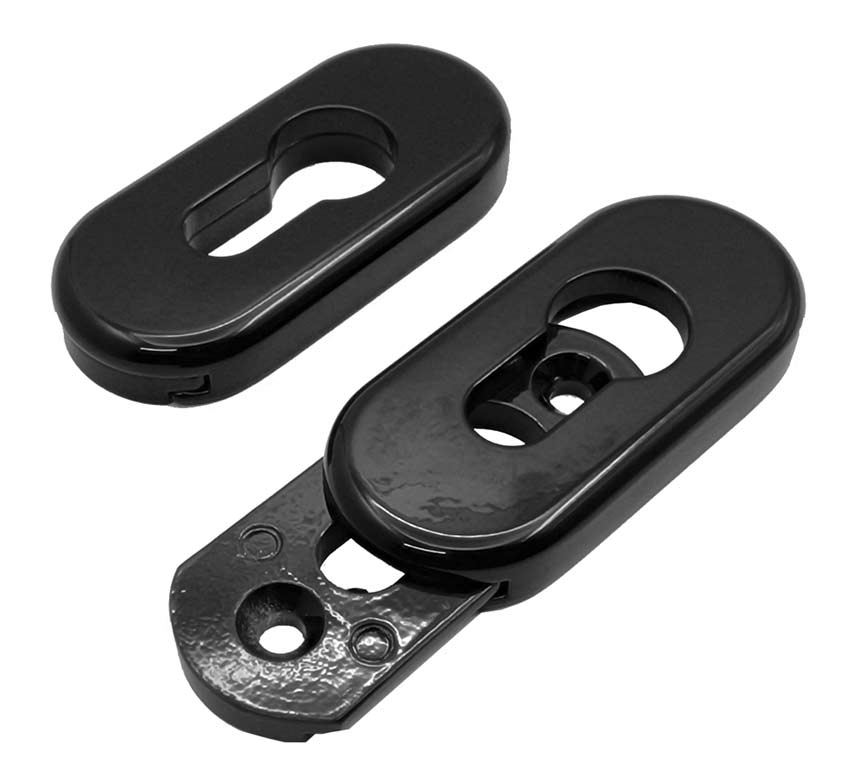 Architectural uPVC Euro Escutcheons Smooth Black 4F051