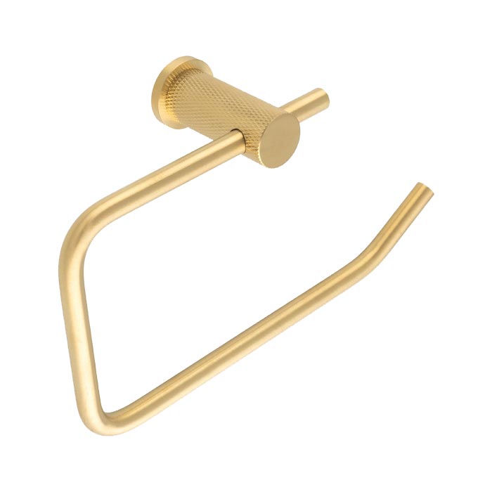 Brunel Satin Brass Knurled Toilet Roll Holder