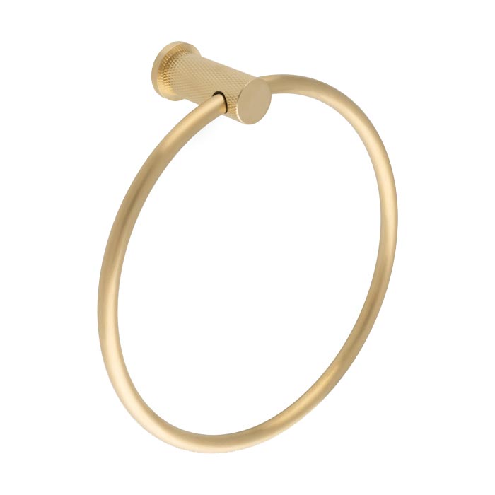 Brunel Satin Brass Knurled Towel Ring