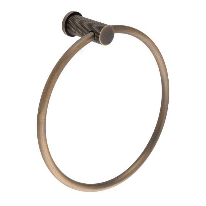 Brunel Antique Brass Knurled Towel Ring